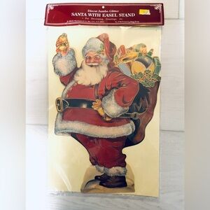 Vtg Christmas stand-up die-cut cardboard old world Santa 1994 Shackman & Co